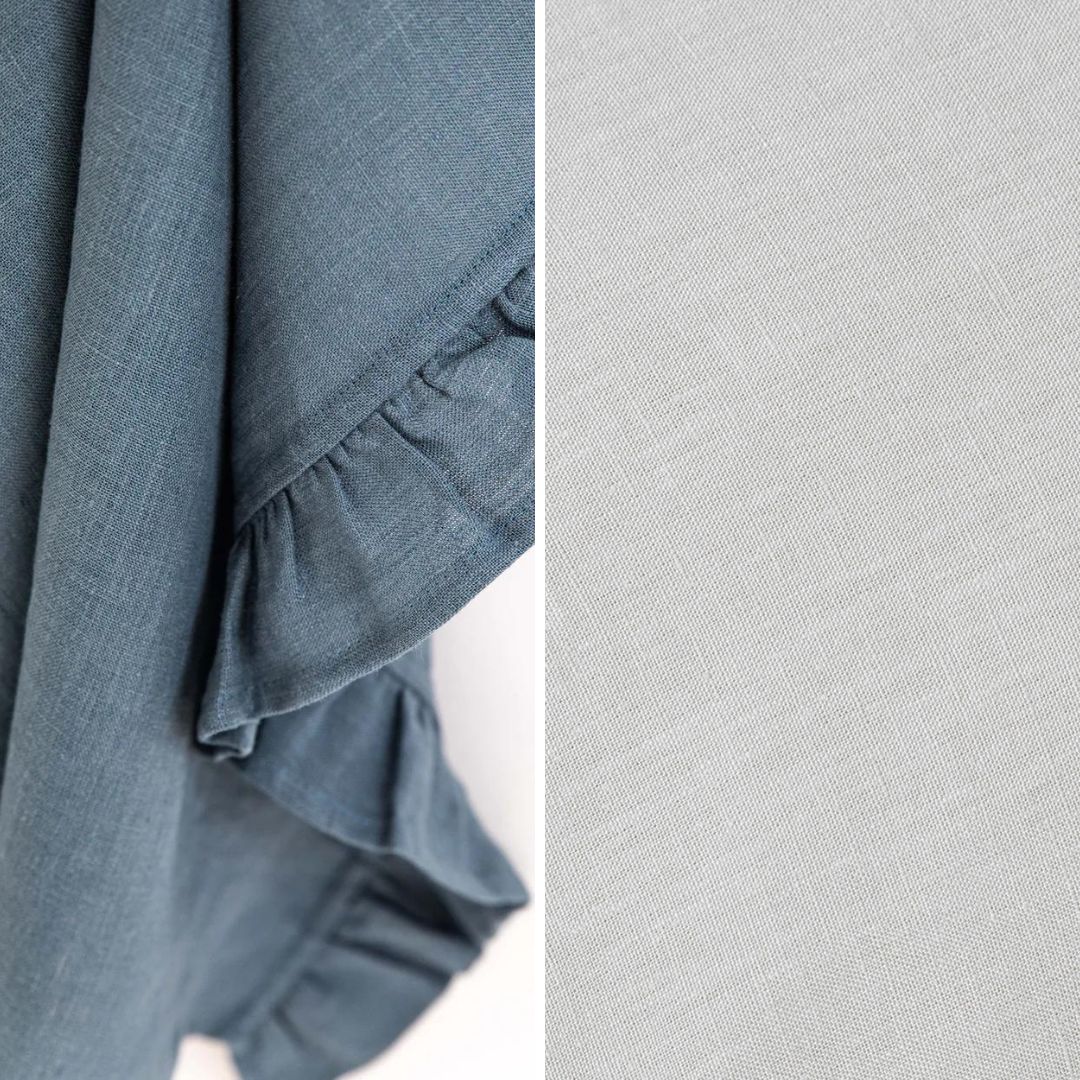 Ruffle Trim Linen Tea Towels - Bundle of 2
