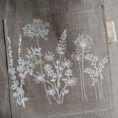 Hand Printed Linen Apron- Made in Cornwall 100% Linen