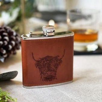 Scottish hip flask Highland Cow ideal gift for £19.99