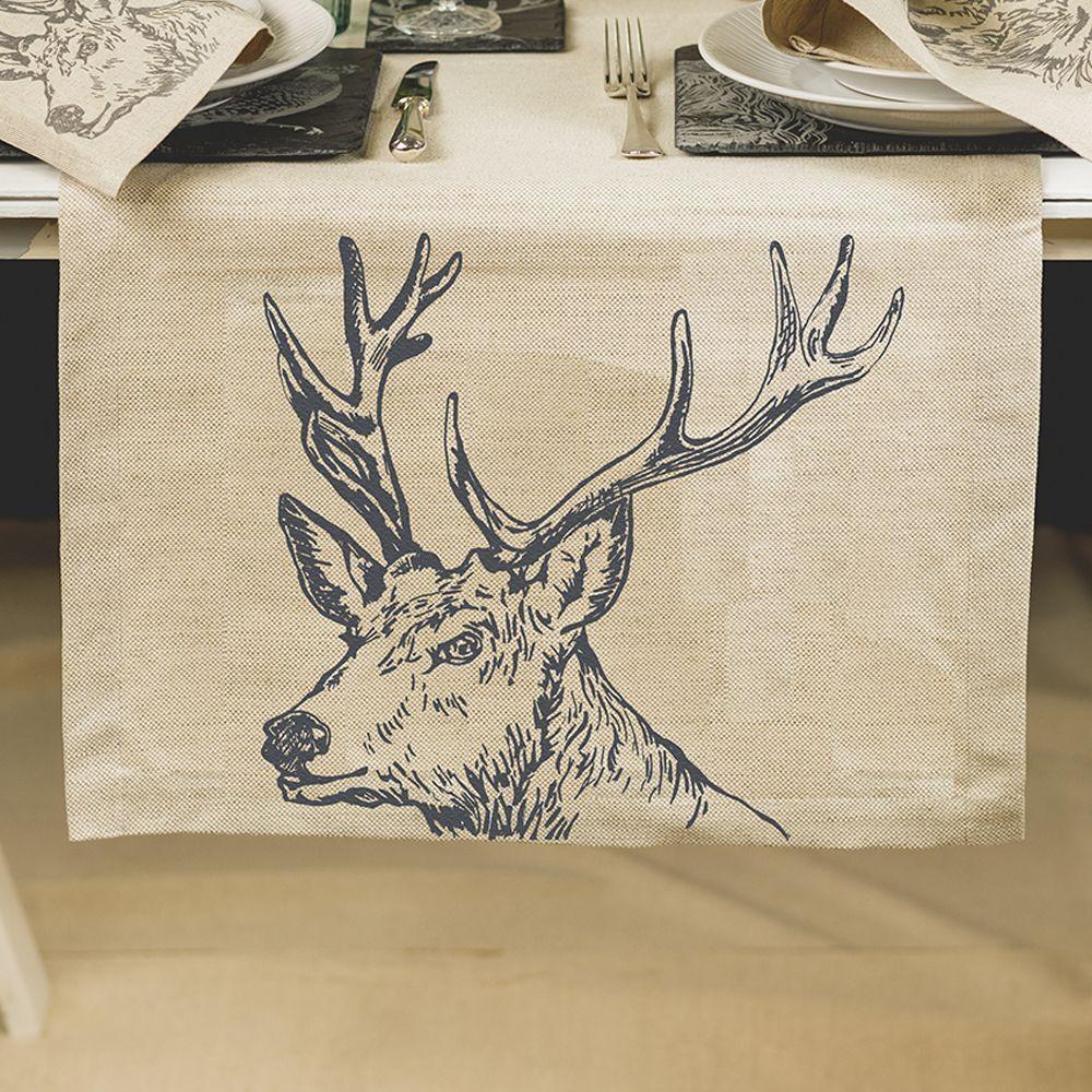 Scottish linen Table runners- Stag Design