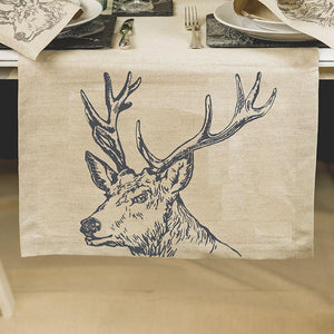 Scottish linen Table runners- Stag Design