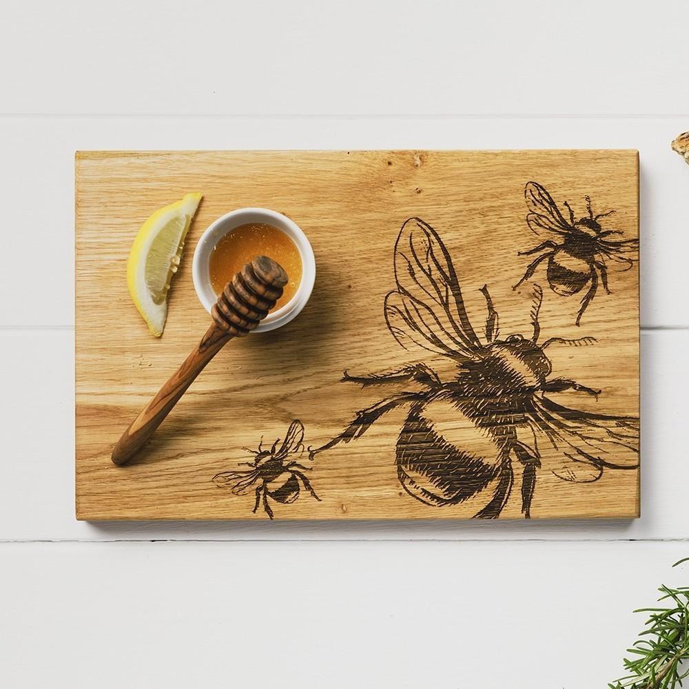 Scottish Oak Serving Boards With Etched Stags Highland Cows Or Bees