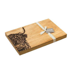 Scottish Oak Serving Boards With Etched Stags Highland Cows Or Bees