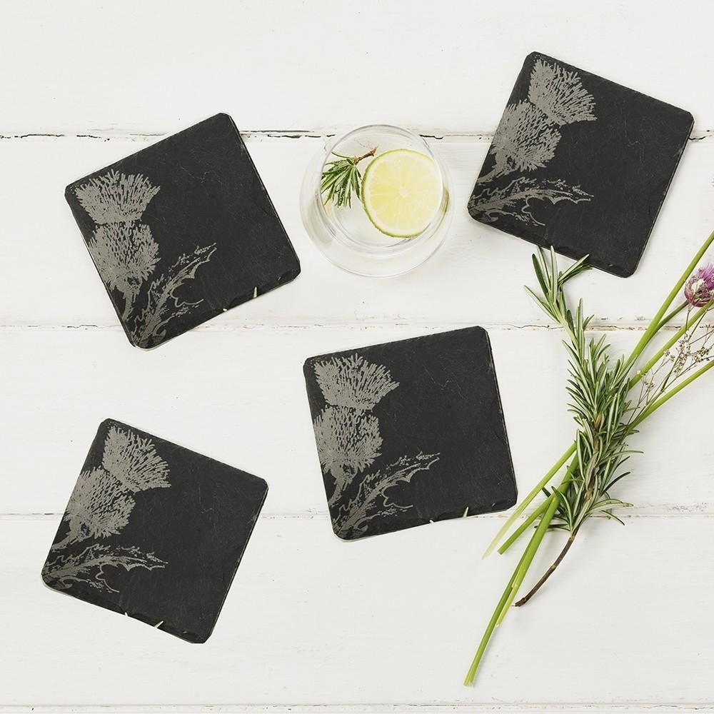 Scottish Slate Coaster with Scottish Theme Table ware