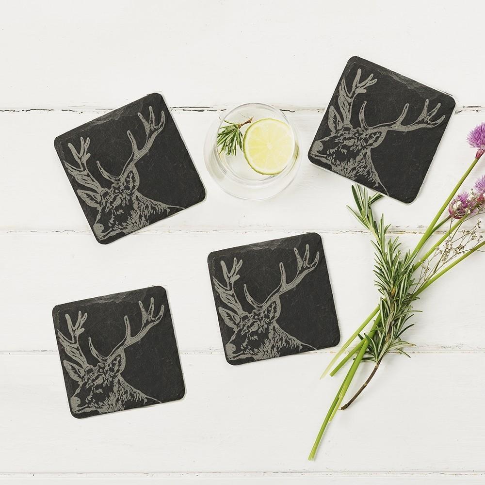 Scottish Slate Coaster with Scottish Theme Table ware