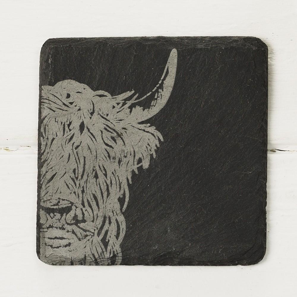 Scottish Slate Coaster with Scottish Theme Table ware